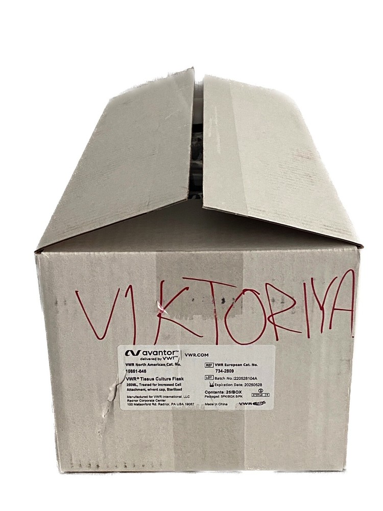 (25/Pk) VWR AVANTOR 250mL Tissue Culture Flasks 75.0cm2 Vent Cap 10861-646