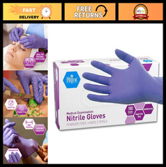 Powder-Free Nitrile Exam Gloves, Large Size, 100 Count, Medical & Safety Use