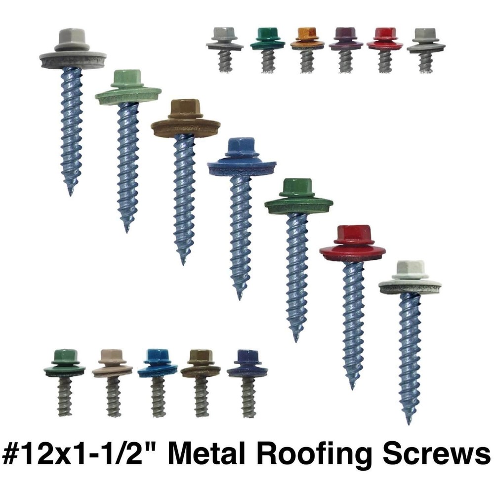 12 x 1-1/2″ Hex ReGrip Sheet Metal Roof Screws. Sharp Point Metal to Wood Screw