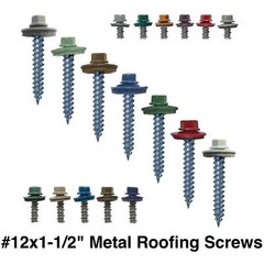 12 x 1-1/2″ Hex ReGrip Sheet Metal Roof Screws. Sharp Point Metal to Wood Screw