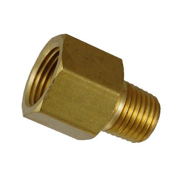 3/8″ NPTF Female x 1/4″ NPTF Male Pipe Thread Extender/Enlarger Brass Fitting |