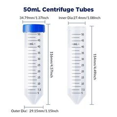 Simpure 5000x Sterile Conical Plastic Test Tubes 50mL Screw Cap DNase/RNase Free