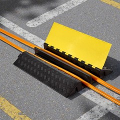 VEVOR Cable Protector Ramp Rubber Cord Cover 22000 lbs/axle Capacity 2 Channel