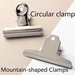 6 pcs Stainless Steel Binder Clips Strong Metal Paper Clamps