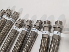 (15) Braided 316 Stainless Steel Flex Hoses, Assorted Lengths Sizes Ports