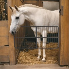 48″×24″ Carbon Stell Horse Stall Gate Two-Way Steel Stall Door for Barn &Horse