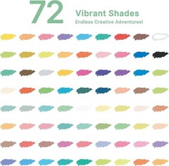 72 Colors Acrylic Paint Markers, Dual Tip Acrylic Paint Pens with Brush Tip &