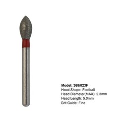 Dental Diamond Burs FG 368/023F Pointed Football Fine Grit For High Speed Bur