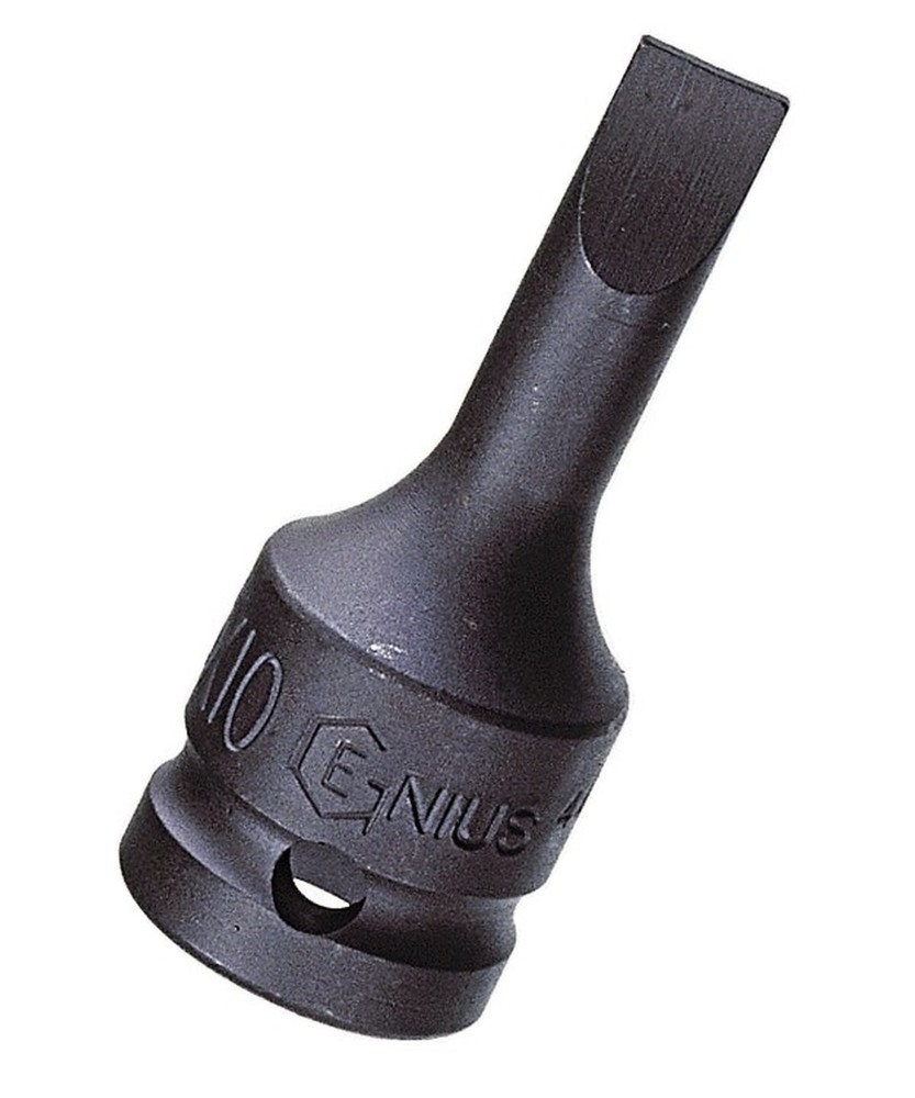 Genius Tools 1/2″ Dr. 2.5 x 14.0mm Slotted Impact Bit Socket, 76mmL (CR-Mo) -…