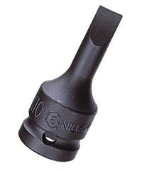 Genius Tools 1/2″ Dr. 2.5 x 14.0mm Slotted Impact Bit Socket, 76mmL (CR-Mo) -…