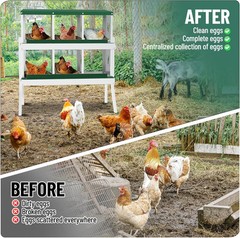 Chicken Nesting Box 10 Compartment Metal Easy Collection & Easy Cleaning W/ Legs
