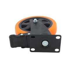 4 Pcs Orange With Locking Brake 6″ Heavy Duty Swivel Caster Wheels No Noise
