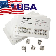 AZDENT Dental Orthodontic Bracket Braces Standard MBT Slot .022 Hooks 3-4-5