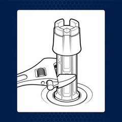 Superior Tool 06020 Dual-Ended Tub Drain Wrench Fits 3/8 or 1/2 in. Ratchet