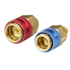 A/C R134a Quick Coupler Adapter Car High & Low Side HVAC SAE Male Flare Fitting