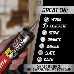 PL Max Waterproof Construction Adhesive 9oz – Strong All-Weather Bond