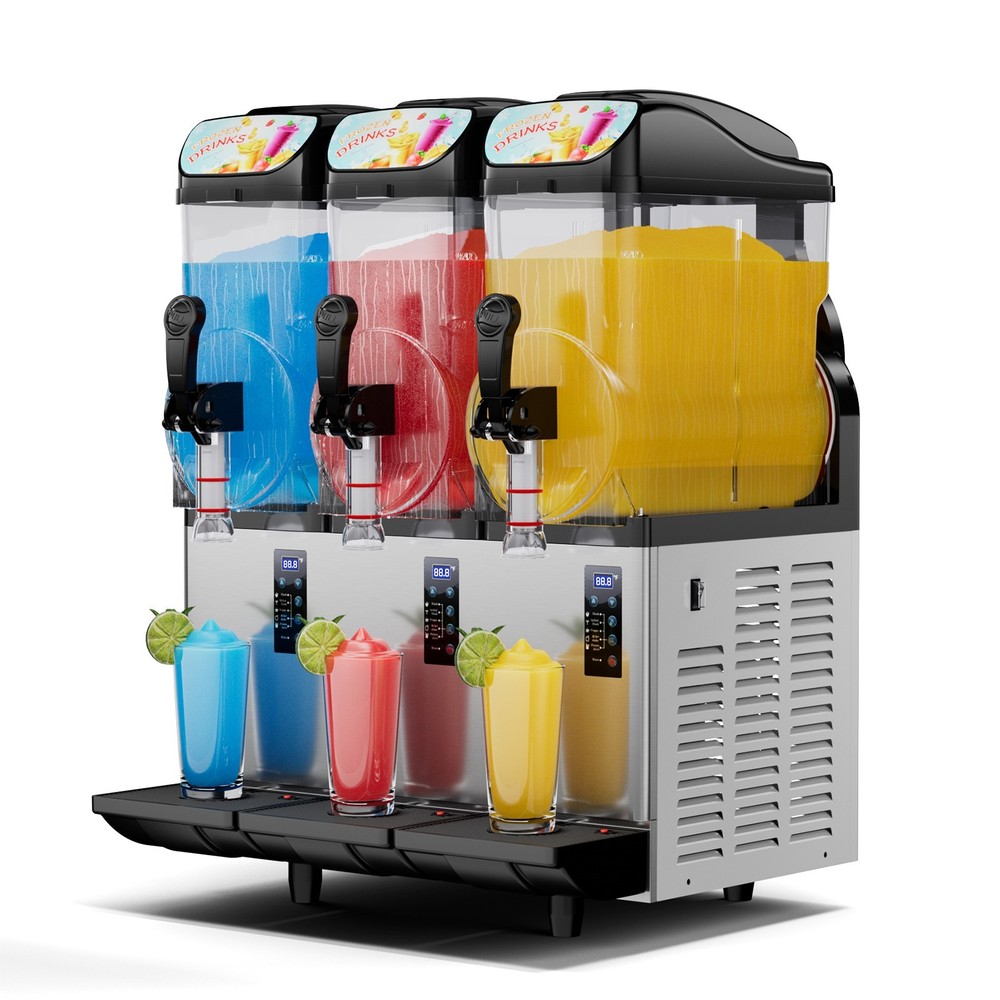 3x15L Tank Commercial Slushy Machine Smoothie Frozen Drink Maker Multi-mode