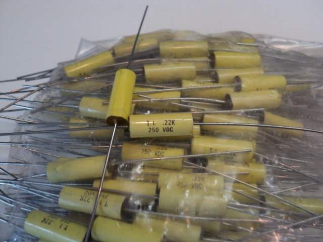 0.22UF 250V AXIAL NON POLARIZED Crossover Audio CAPACITOR – LOT OF 25 CAPACITORS