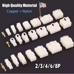 2 3 4 6 8 Pin Plug Cable 6.3mm Male Female Terminal Electrical Wire Connectors