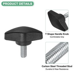 4Pack Thumb Screws, M6x14mm Tee Wing Knobs, Plastic T Handles Clamping Knob f…
