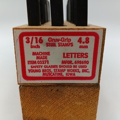 Young Bros Stamp Works 3/16” 4.8mm Steel Die Punch Stamp Letters Set