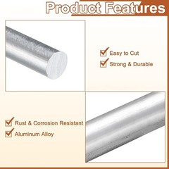 6061 Aluminum Round Rods 2Pcs – 6mm Diameter, Perfect for Construction Projects