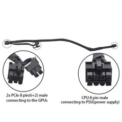 8 Pin to DUAL 8 (6+2) Pin PCIe Modular Power Supply Cable For Gigabyte GP-P850GM