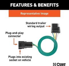 Vehicle-Side Custom 4-Pin Trailer Wiring Harness, Fits Select Equinox, Terrain