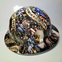 NEW FULL BRIM Hard Hat custom hydro dipped FREEDOM ISN’T FREE USA AMERICA sick