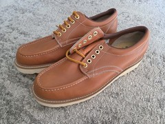 Vntg Oxford Moc Work Ankle Shoe Boot Sears Men 13 D Leather Upper Oil Resistant
