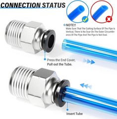 Male Straight 8mm Tube OD x 1/4 Inch NPT Thread Push to Connect Fittings PC8-…