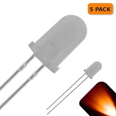 5 x 5mm Diffused Frosted Milky Lens LED Orange Amber Ultra Bright Lights Round
