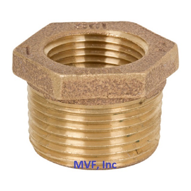 1-1/2″ x 1″ Lead-Free Brass Hex Reducer Bushing 125# Threaded NPT BR12080641
