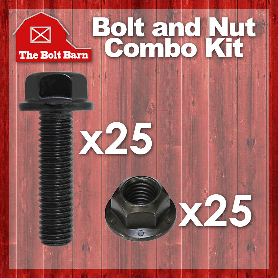 (25) M10-1.5×25 Class 10.9 DIN Hex Flange Bolts & (25) M10-1.5 Flange Lock Nuts