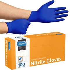 Inspire Cobalt Blue Nitrile Disposable Gloves 4.5 Large Blue – Box of 100