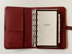 Vintage Coach Agenda Organizer Red Glove Tanned Leather Filofax Pocket Size