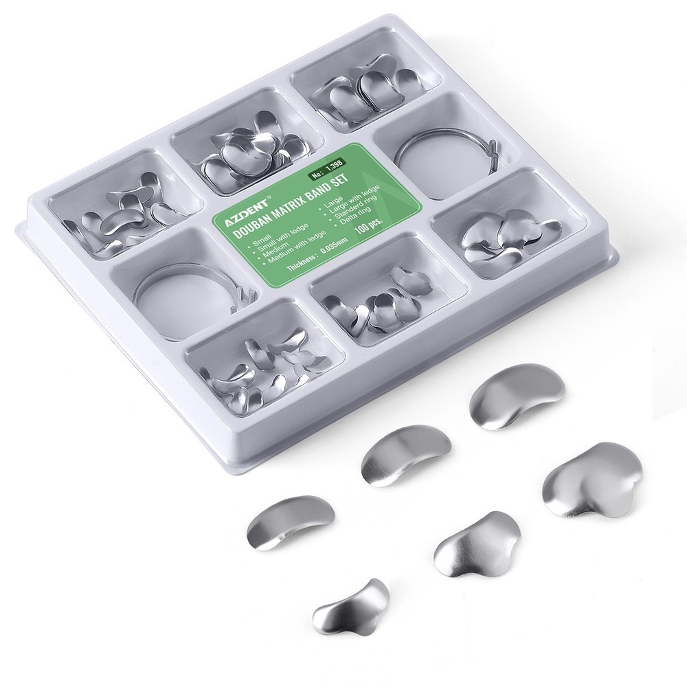 100Pcs/Box Dental Matrices Bands Sectional Contoured Metal Matrix bands soft