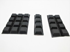 3/4″ Square Pyramid Peel & Stick Silicone Rubber Bumpers for Panels (32 Pack)