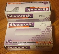 2-Pk Shamrock Latex Powder Free Exam Gloves 100 Count each Size Medium #10112