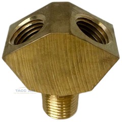 2 PC Brass Y Splitter Manifold 1/4″ Male MNPT x 2 Way 1/4″ Female FNPT Fitting