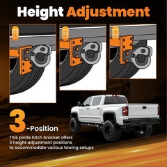 20000 lbs Adjustable Pintle Hitch Mount 3 Position for 2″ Hitch Receiver Steel