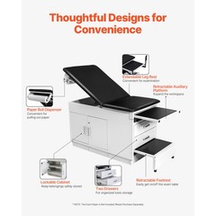 Uimoso Medical Exam Table with Storage Cabinet and Drawers
