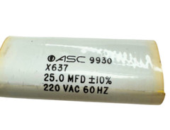 ASC 9930 X637 Capacitor, 220VAC, 60Hz, 25.0 MFD **Free Shipping**