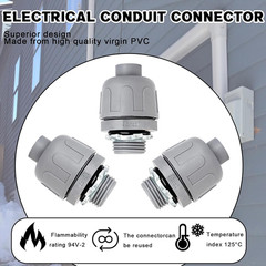 1/2 Inch Liquid Tight Connector PVC Flexible Conduit Connector,Straight 180 Degr