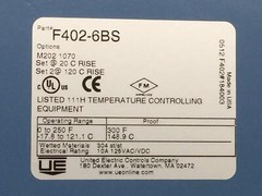 UNITED ELECTRIC CONTROLS COMPANY F402-6BS SERIES 400 TEMPERATURE SWITCH