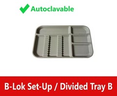 1PC Dental Instrument Set-up Tray Divided Sterilized Fully Autoclavable, Size B
