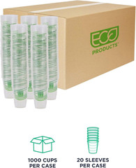 Greenstripe Clear Compostable 9Oz PLA Plastic Cups, Case of 1000, Disposable Ren