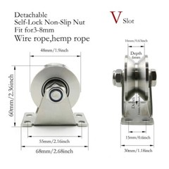 2.36” V-Groove Belt Pulley Track Rollers Rope Cable Wire Pulley Wheel Steel