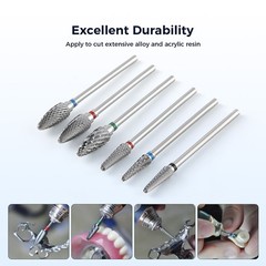 AZDENT Dental Lab Tungsten Carbide Burs HP 2.35mm Polishing Bur Low Speed
