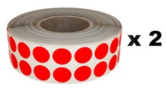 Royal Green Round Dot Stickers Neon Red 17mm 2440 Pack on Rolls